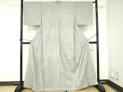 平和屋着物●松煙染の第一人者　川島草苑　本場縞大島紬　抽象文様　正絹　逸品　DABH0685op