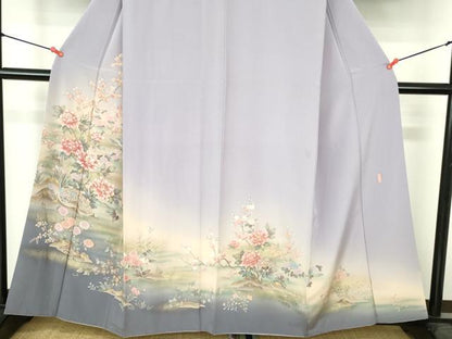 平和屋着物●訪問着　作家物　花鳥文　暈し染め　金彩　正絹　逸品　DABH0712op