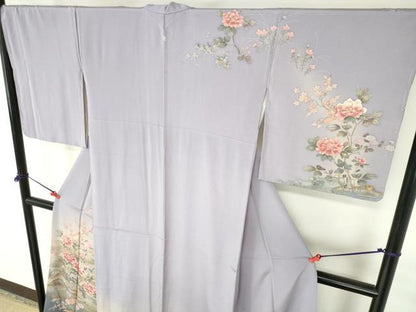 平和屋着物●訪問着　作家物　花鳥文　暈し染め　金彩　正絹　逸品　DABH0712op