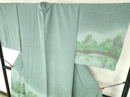 平和屋着物●訪問着　樹林文　暈し染め　正絹　逸品　DABH0713op