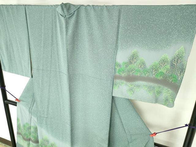 平和屋着物●訪問着　樹林文　暈し染め　正絹　逸品　DABH0713op