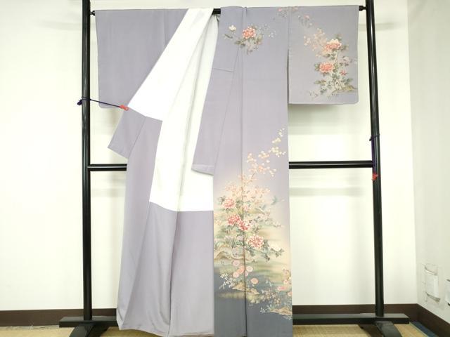 平和屋着物●訪問着　作家物　花鳥文　暈し染め　金彩　正絹　逸品　DABH0712op