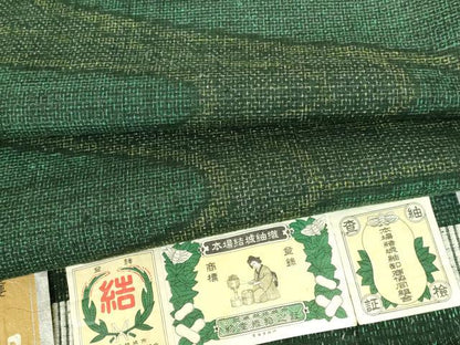 平和屋着物●本場結城紬　重要無形文化財　100亀甲　流水文　証紙付き　正絹　逸品　DABH0758op