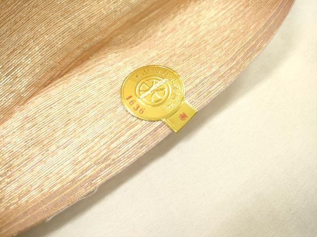平和屋着物▽西陣　太鼓柄袋帯　スリーシーズン　春夏秋　蜀江菊花文　金銀彩　証紙付き　正絹　逸品　DABH7079fe