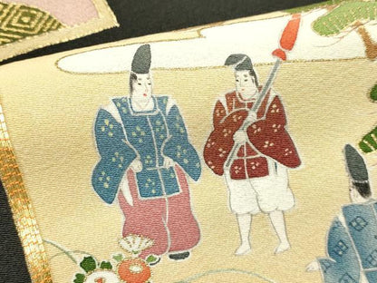 平和屋着物■豪華黒留袖　作家物　駒刺繍　色紙重ね人物文　金銀彩　正絹　逸品　DABI0923cd
