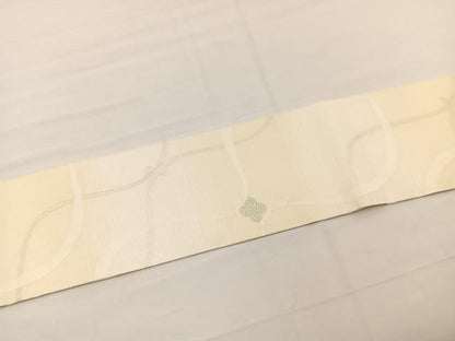 平和屋着物＊夏物　九寸名古屋帯　唐織　立涌花菱文　銀糸　正絹　逸品　BAAX7465hv