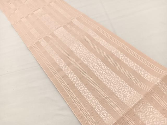 平和屋着物＊夏物　本場筑前博多織　八寸名古屋帯　紗献上　洒落柿色　正絹　逸品　BAAX7469hv