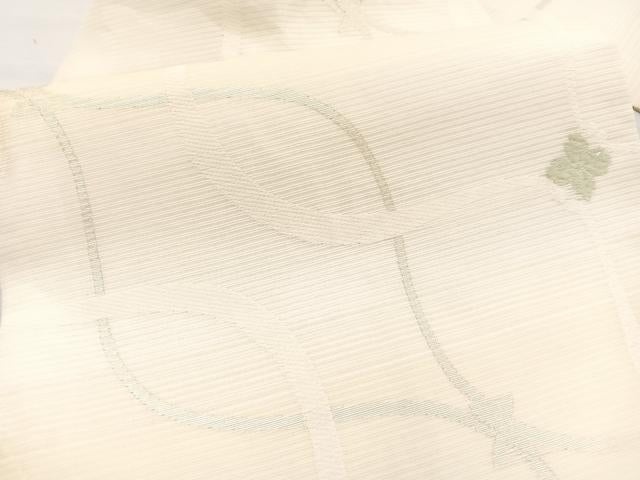 平和屋着物＊夏物　九寸名古屋帯　唐織　立涌花菱文　銀糸　正絹　逸品　BAAX7465hv
