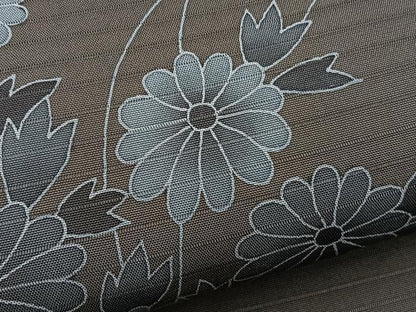 平和屋着物＊夏物　絽塩瀬　九寸開き名古屋帯　花籠文　黒地　正絹　逸品　BAAX7466hv