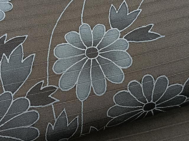 平和屋着物＊夏物　絽塩瀬　九寸開き名古屋帯　花籠文　黒地　正絹　逸品　BAAX7466hv