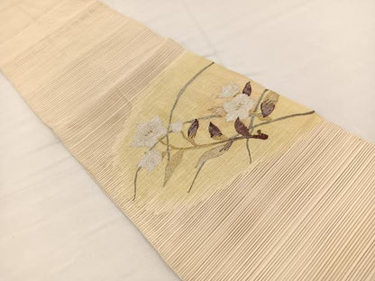 平和屋着物＊夏物　八寸名古屋帯　絽綴れ　桔梗　金糸　正絹　逸品　BAAX7532hv
