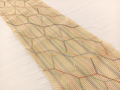 平和屋着物＊夏物　八寸名古屋帯　羅　亀甲文　正絹　逸品　未使用　BAAX7535hv