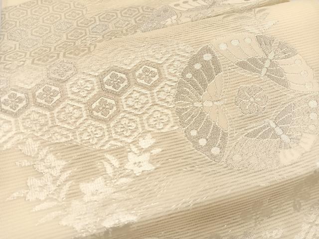 平和屋着物＊夏物　六通柄　京袋帯　有職花蝶文　銀糸　正絹　逸品　未使用　BAAX7530hv