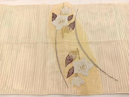 平和屋着物＊夏物　八寸名古屋帯　絽綴れ　桔梗　金糸　正絹　逸品　BAAX7532hv