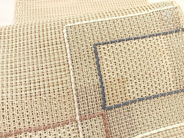 平和屋着物＊夏物　八寸名古屋帯　羅　色紙重ね　正絹　逸品　未使用　BAAX7641hv