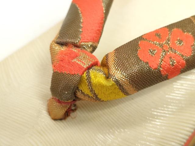 平和屋着物●極上　和装小物　ぽっくり下駄　こっぽり・おこぼ下駄　畳風　亀甲文　金糸　逸品　 DZAA12243kh6