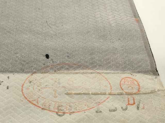 平和屋着物▼振袖　解き反物　着尺　駒刺繍　扇面花鳥文　黒地　金彩　逸品　DABH2754zzz