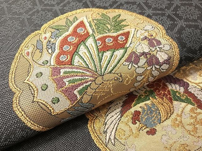 平和屋着物●六通柄袋帯　舞衣　金糸　正絹　逸品　CABJ0725vp