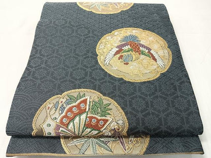 平和屋着物●六通柄袋帯　舞衣　金糸　正絹　逸品　CABJ0725vp