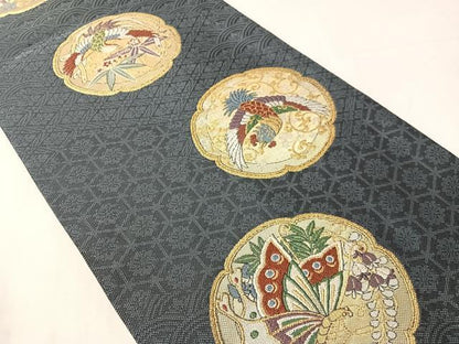 平和屋着物●六通柄袋帯　舞衣　金糸　正絹　逸品　CABJ0725vp
