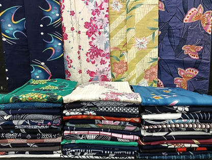 平和屋着物■浴衣 まとめて 45点 魚 蝶 蜻蛉 紫陽花 花柄 ラメ 綿紅梅 注染 暈し染め 金彩 など 着用可能多数 未使用品あり mmm1257