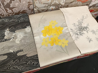 平和屋着物■名古屋帯 まとめて100点 鶴 鳥 更紗 花柄 作家物 手描き 金彩 金銀糸 など 着用可能多数 未使用品あり 全て正絹 mmm1259