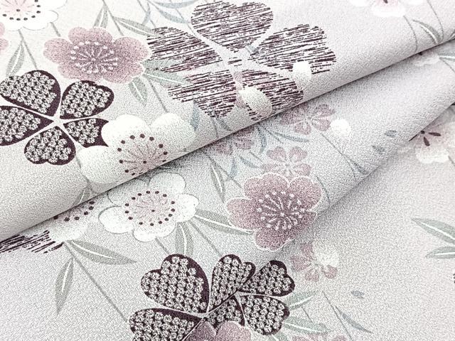 平和屋着物●小紋　草花文　洗える着物　BAAX9413yc