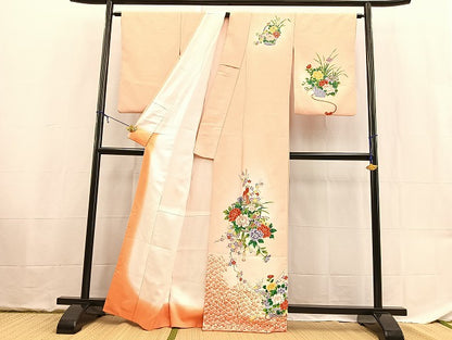 平和屋着物■訪問着　花籠文　暈し染め　金彩　洗える着物　BAAX9344yc