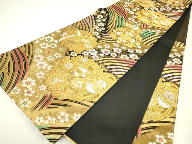 平和屋着物▼六通柄袋帯　鳳凰花丸文　金銀糸　正絹　逸品　DABH6378az