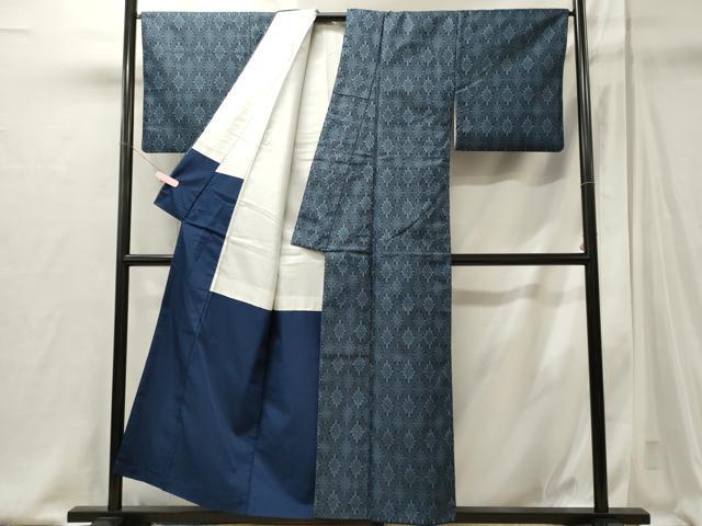 平和屋着物■上質な紬　菱花文　正絹　逸品　CABJ6804oy