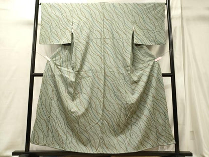 平和屋着物■上質な小紋　流線文　正絹　逸品　CABJ6815oy