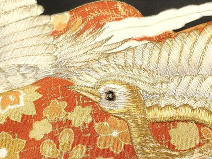 平和屋着物■豪華黒留袖　刺繍　鳳凰花文　金彩　正絹　逸品　未使用　CABJ6808oy