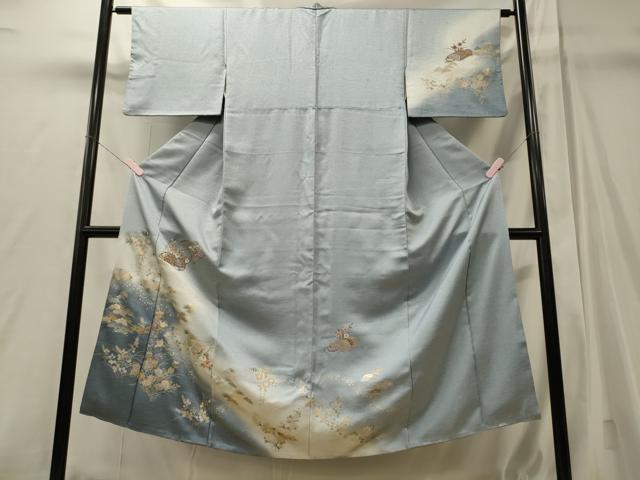 平和屋着物■訪問着 花松文 暈し染め 金銀彩 正絹 逸品 CABJ6811oy