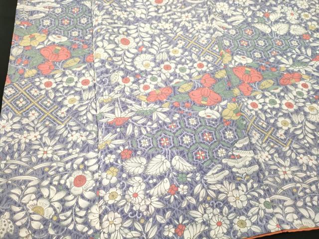 平和屋着物■上質な小紋　辻が花　鬼しぼ縮緬　正絹　逸品　CABJ6807oy