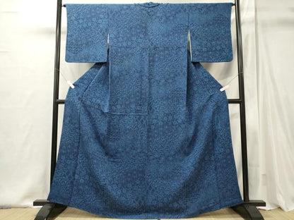 平和屋着物■上質な小紋　切嵌花唐草文　正絹　逸品　CABI1999oy