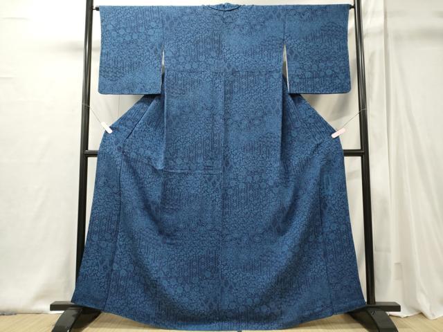 平和屋着物■上質な小紋　切嵌花唐草文　正絹　逸品　CABI1999oy