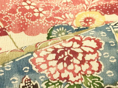 平和屋着物■上質な小紋　型染め　草花文　正絹　逸品　CABJ6816oy