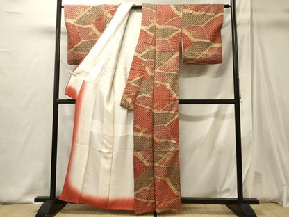 平和屋着物■上質な小紋　絞り　枝葉文　金彩　正絹　逸品　CABJ6825oy