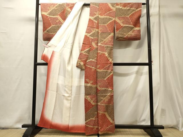 平和屋着物■上質な小紋　絞り　枝葉文　金彩　正絹　逸品　CABJ6825oy