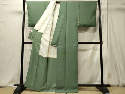 平和屋着物■訪問着　笹竹地紋　薄青色　正絹　逸品　CABJ6842oy
