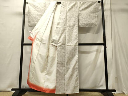 平和屋着物■上質な紬　麻の葉文様　正絹　逸品　CABJ6820oy