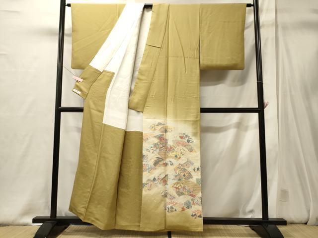 平和屋着物■豪華色留袖　源氏物語図　暈し染め　金銀糸　正絹　逸品　CABJ6837oy