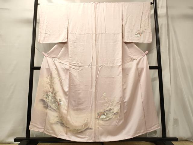 平和屋着物■訪問着　流水花鳥文　暈し染め　正絹　逸品　CABJ6829oy
