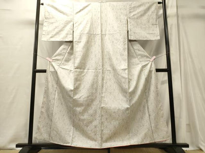 平和屋着物■上質な紬　麻の葉文様　正絹　逸品　CABJ6820oy