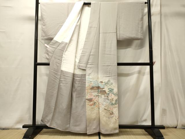 平和屋着物■豪華色留袖　作家物　寿光織　風景花松文　暈し染め　金糸　正絹　逸品　CABJ6836oy