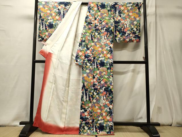 平和屋着物■上質な小紋　草花文　藤花房　正絹　逸品　CABJ6835oy