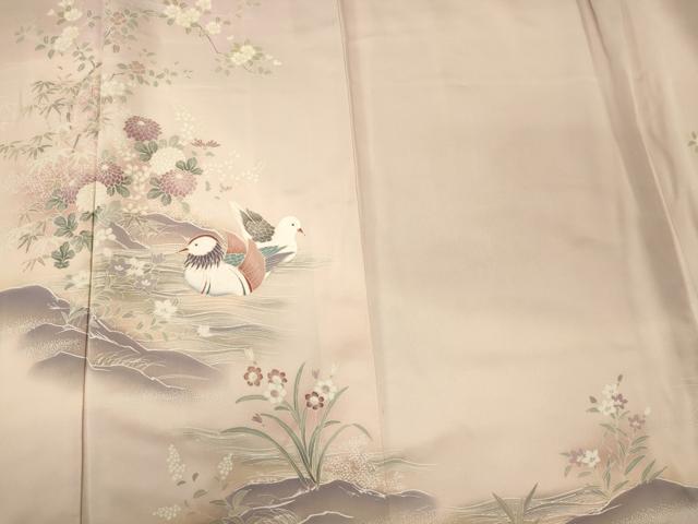 平和屋着物■訪問着　流水花鳥文　暈し染め　正絹　逸品　CABJ6829oy