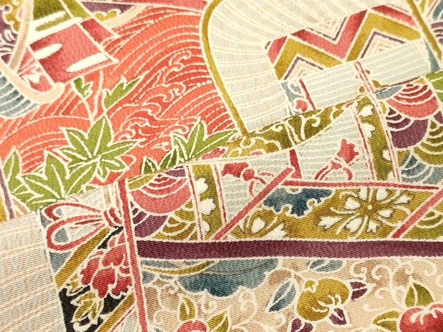 平和屋着物■上質な小紋　立波御所車文　正絹　逸品　CABJ6845oy