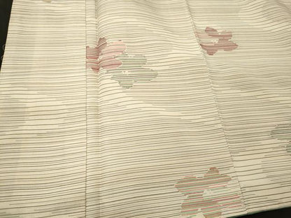 平和屋着物■上質な紬　舞花文　正絹　逸品　未使用　CABJ6818oy