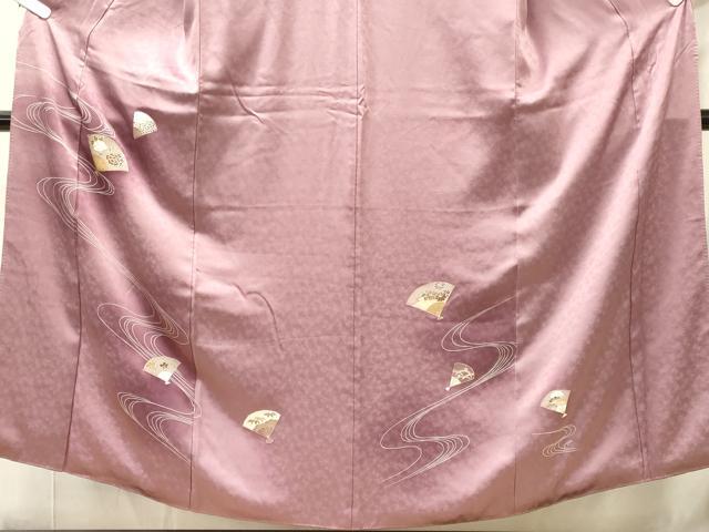 平和屋着物■訪問着　流線扇面花文　暈し染め　金彩　正絹　逸品　CABJ6850oy